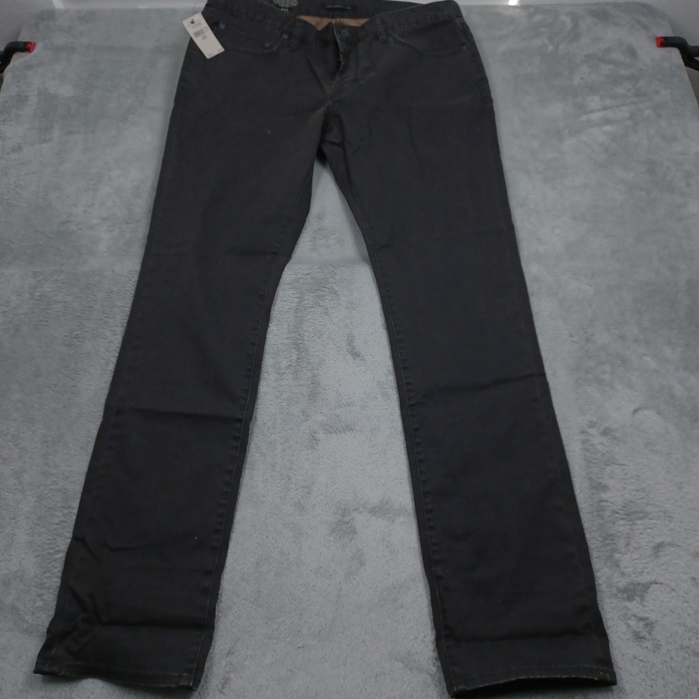 John Varvatos Jeans Mens 36x34 Black Button Fly Pockets Wight Skinny NWT